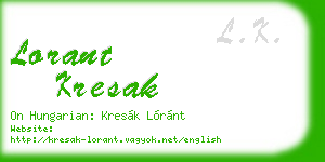 lorant kresak business card